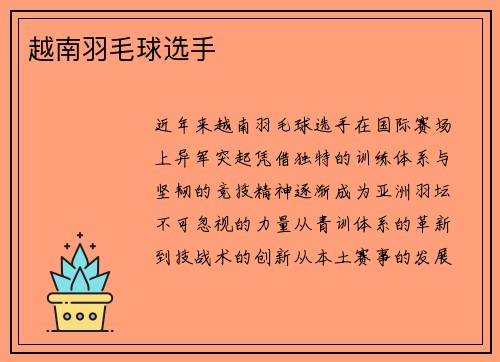 越南羽毛球选手